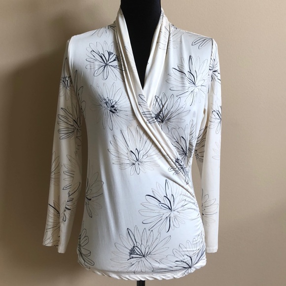 Nordstrom Tops - Nordstrom Silk Surplice Wrap Top w/Side Ruching